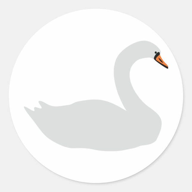 Pegatina Redonda icono de cisne blanco (Anverso)