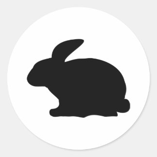 Pegatina Redonda icono de conejo negro