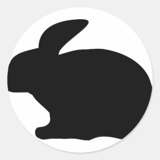 Pegatina Redonda icono de conejo negro
