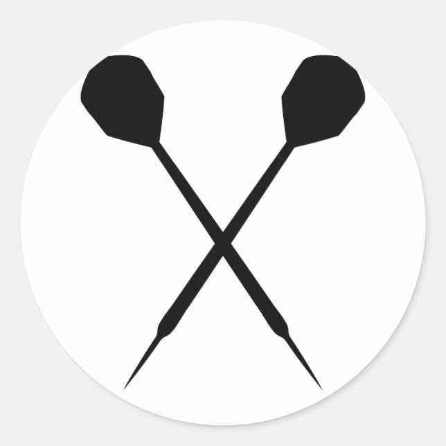 Pegatina Redonda icono de deporte de dardos (Anverso)