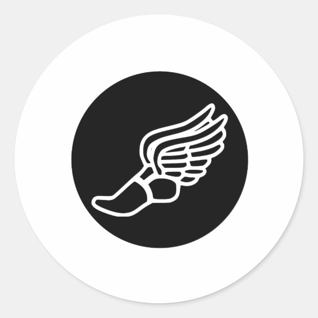 Pegatina Redonda Icono de ejecución (Anverso)