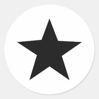 Pegatina Redonda icono de estrella negra