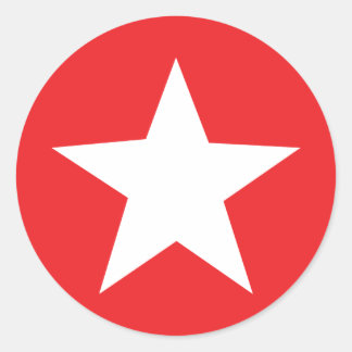Pegatina Redonda Icono de estrella roja