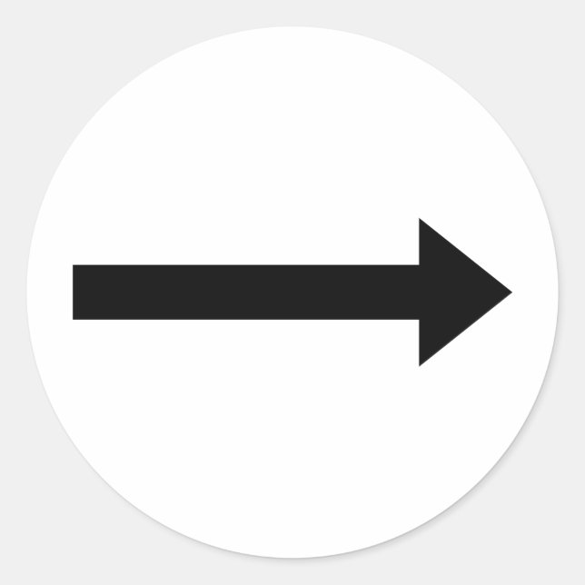 Pegatina Redonda icono de flecha derecha (Anverso)