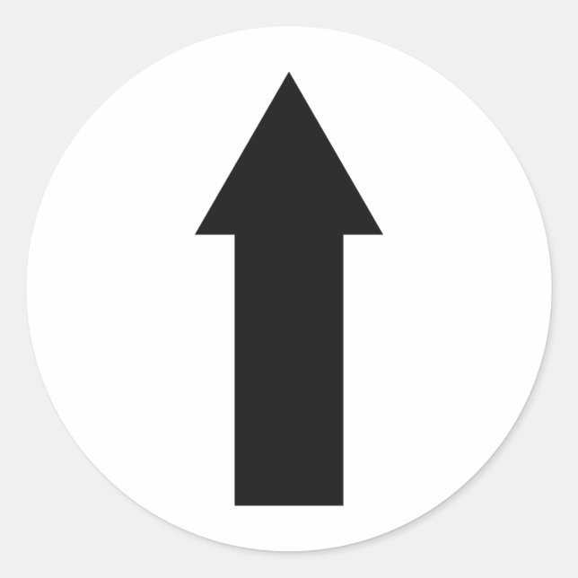 Pegatina Redonda icono de flecha negra (Anverso)