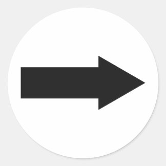Pegatina Redonda icono de flecha negra derecha