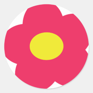 Pegatina Redonda icono de flor rosa