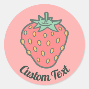 Pegatina Redonda Icono de fresa
