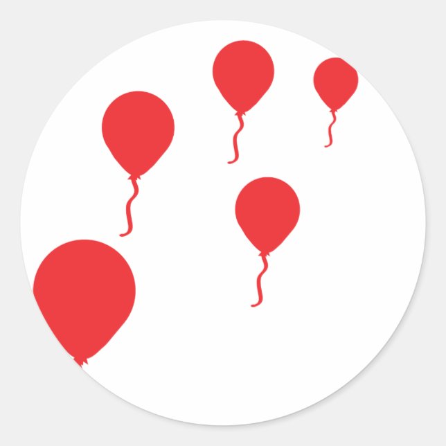Pegatina Redonda icono de globos fiestas rojos (Anverso)
