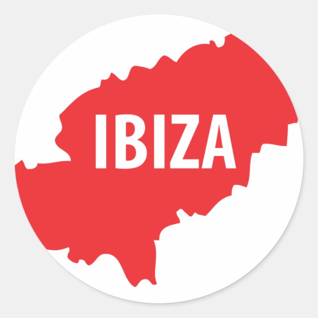 Pegatina Redonda Icono de Ibiza (Anverso)