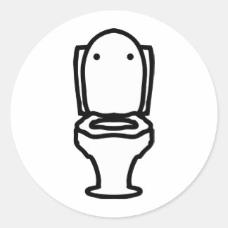 Pegatina Redonda icono de inodoro