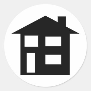 Pegatina Redonda icono de la casa