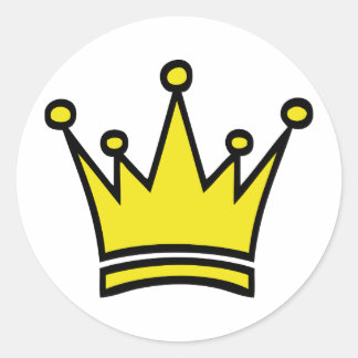 Pegatina Redonda icono de la corona dorada