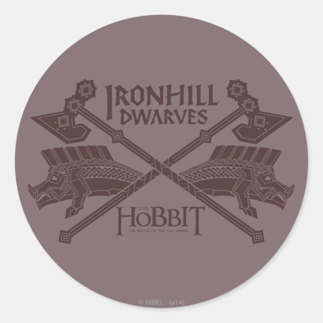 Pegatina Redonda Icono de la película de los enanos de Ironhill (Anverso)