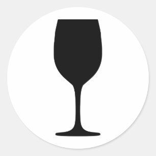 Pegatina Redonda icono de las gafas de vino