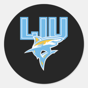 Pegatina Redonda Icono de Liu para tiburones de Long Island