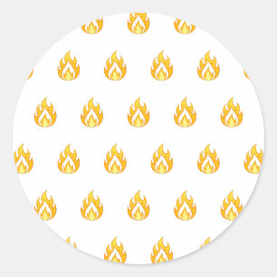 Pegatina Redonda Icono de llama de fuego minimalista Gráfico estéti