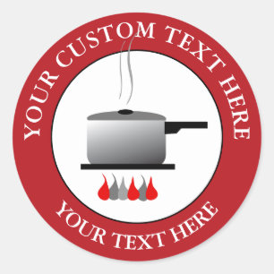 Pegatina Redonda Icono de logotipo de texto del Personalizado de co