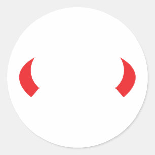 Pegatina Redonda icono de los cuernos del diablo rojo