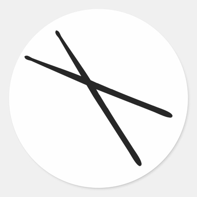 Pegatina Redonda icono de los palillos de tambor (Anverso)