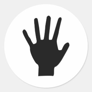 Pegatina Redonda icono de mano negra