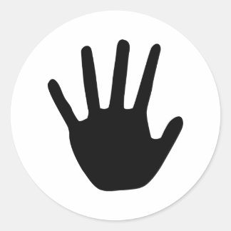 Pegatina Redonda icono de mano negra