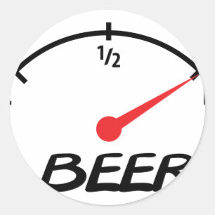 Pegatina Redonda icono de nivel de cerveza completo