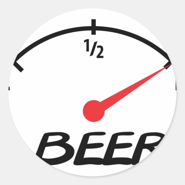 Pegatina Redonda icono de nivel de cerveza completo (Anverso)