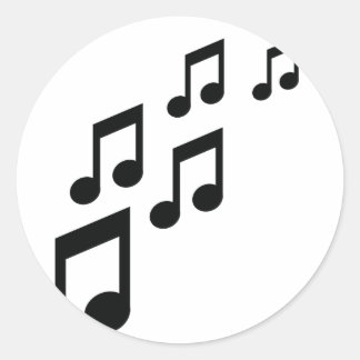 Pegatina Redonda icono de notas de música