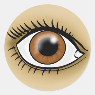 Pegatina Redonda icono de Ojo Marrón