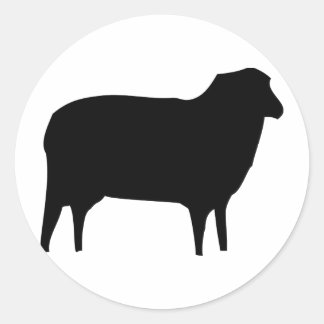 Pegatina Redonda icono de oveja negra