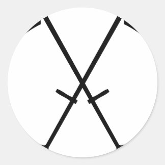 Pegatina Redonda icono de pantalla negra cruzada