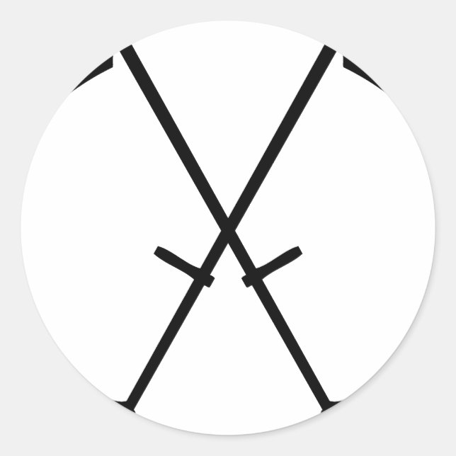 Pegatina Redonda icono de pantalla negra cruzada (Anverso)