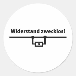 Pegatina Redonda Icono de Physik Widerstand zwecklos