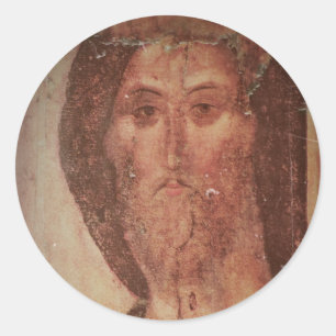 Pegatina Redonda Icono de Rublev Jesucristo