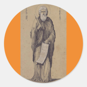 Pegatina Redonda Icono de San Elías el Profeta Arte Sagrado