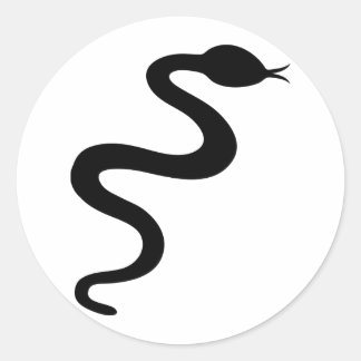Pegatina Redonda icono de serpiente negra