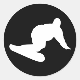 Pegatina Redonda icono de snowboard