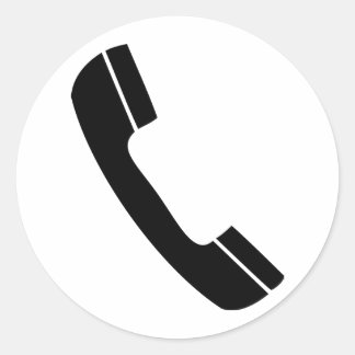 Pegatina Redonda icono de teléfono negro