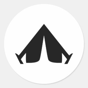 Pegatina Redonda icono de tendido de acampada