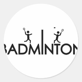 Pegatina Redonda icono de texto de badminton