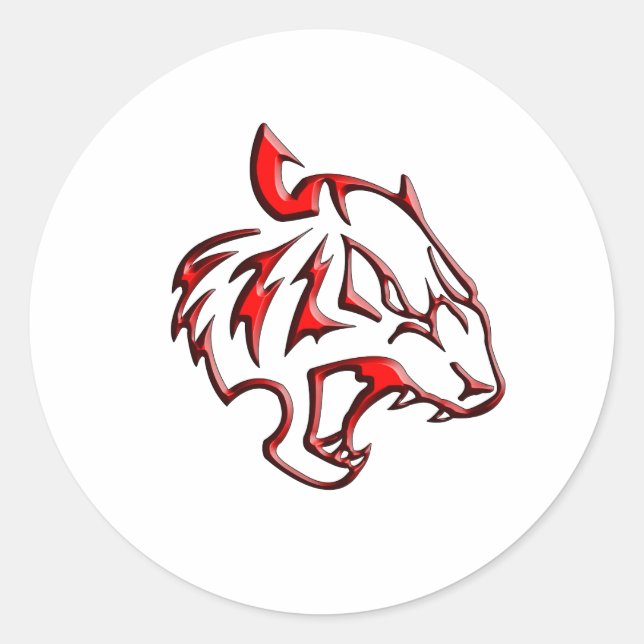 Pegatina Redonda Icono de tigre (Anverso)