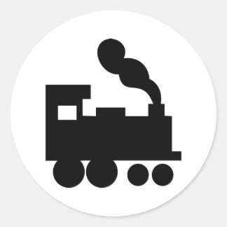 Pegatina Redonda icono de tren negro