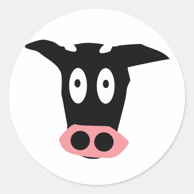 Pegatina Redonda icono de vaca (Anverso)