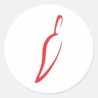 Pegatina Redonda Icono de vegetación de chile rojo