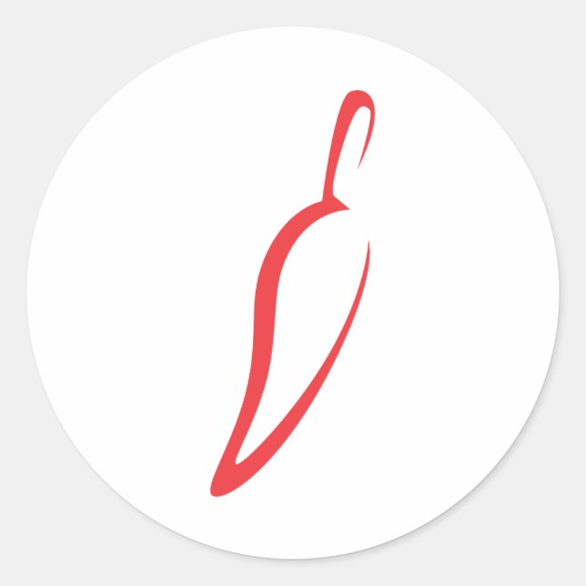 Pegatina Redonda Icono de vegetación de chile rojo (Anverso)