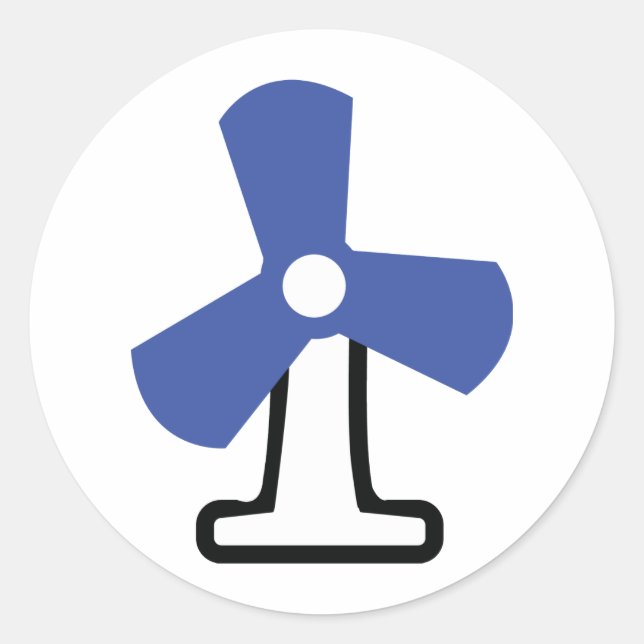 Pegatina Redonda icono de ventilación (Anverso)