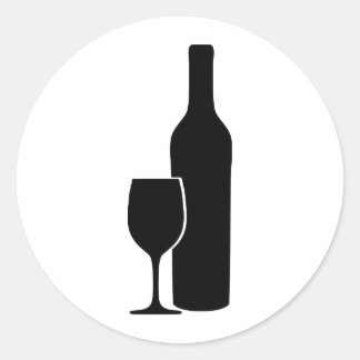 Pegatina Redonda Icono de vino