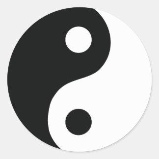 Pegatina Redonda icono de ying y yang