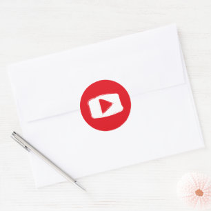 Pegatina Redonda Icono de YouTube